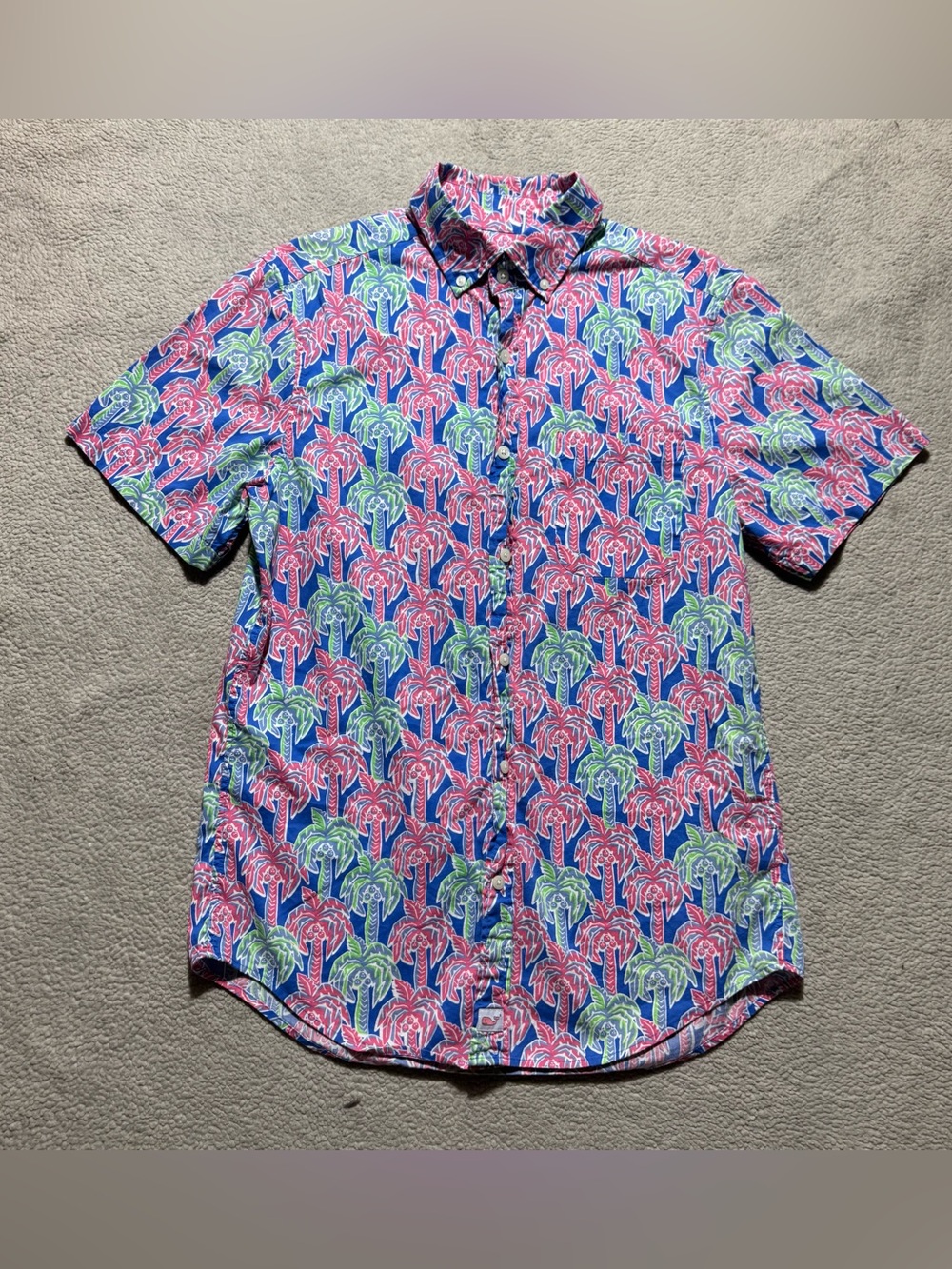 Vineyard Vines Shirt Mens Small Button Up‎ Short Sleeve Classic Fit Murray Tee
